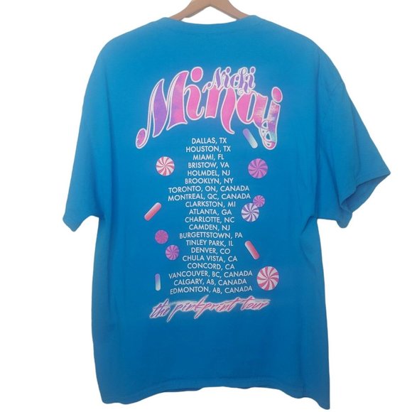 Nicki Minaj Pink Print Tour XL T Shirt Blue Rap Music Lolli Pop Candy Sexy Dance - Picture 3 of 7